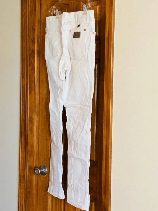 Classic White Straight-Leg Jeans wrangler bootcut cowgirl western - Picture 7 of 7